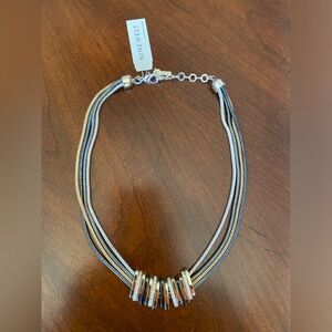 NWT Nine West Necklace with Rhinestone Studded Slides.